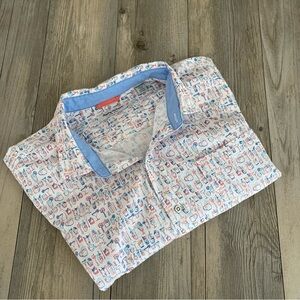 Tommy Bahama Nova Wave Last Call Camp Shirt Cocktails Print Short Sleeve 2XLB